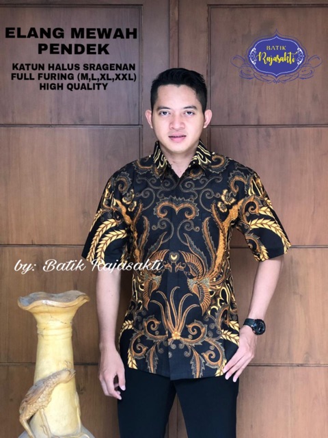 Batik Pria ELANG MEWAH FULL FURING Katun Halus Ori Solo