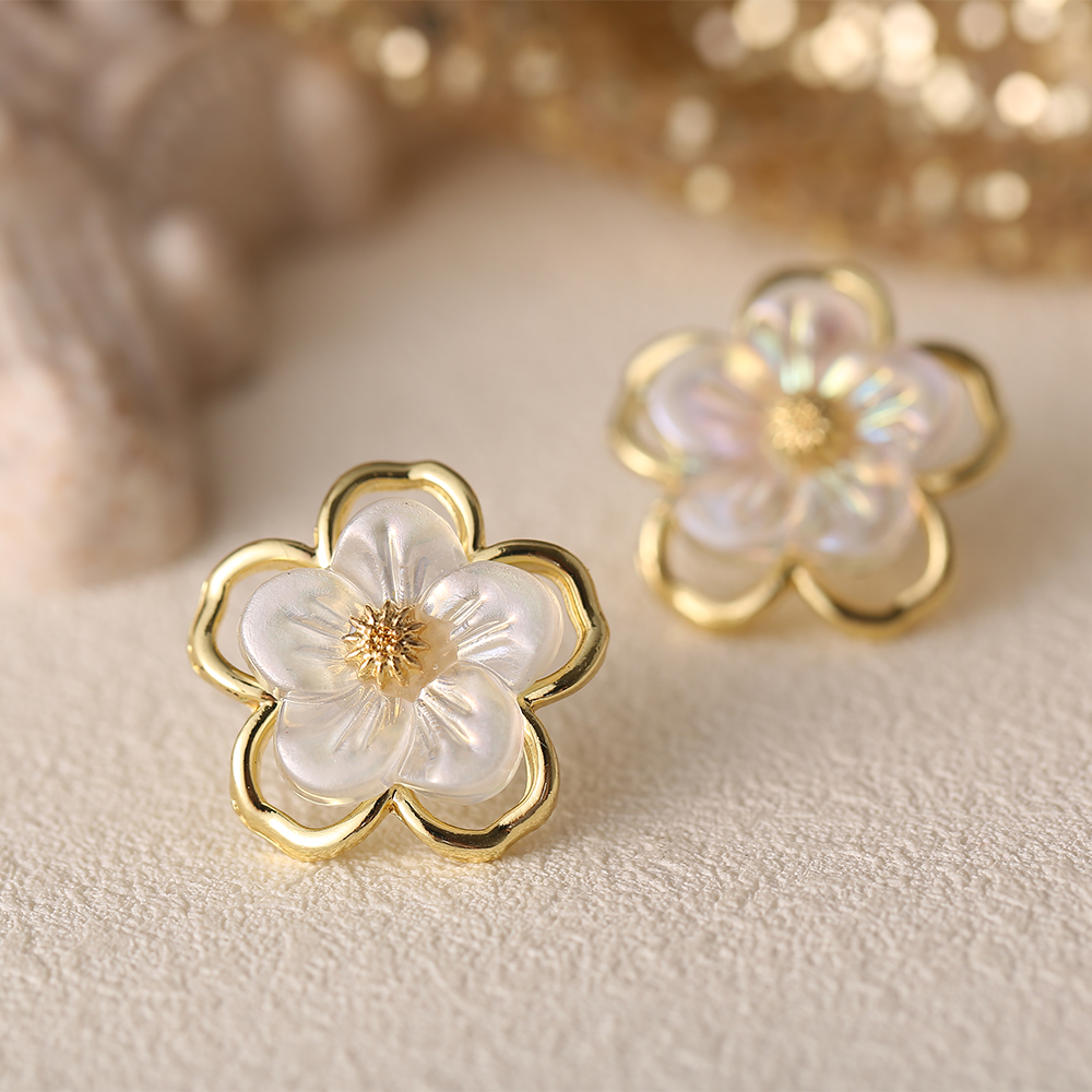 Simple flower earrings alloy women Earrings fashion jewelry accessories