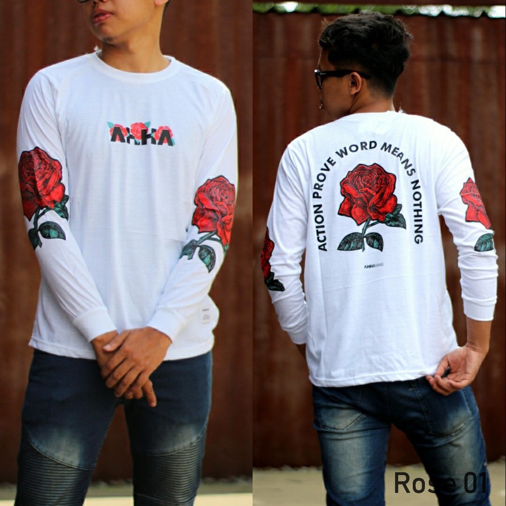 Kaos AHHA gank - baju AHHA Rose - Longsleeve AHHA Rose 01