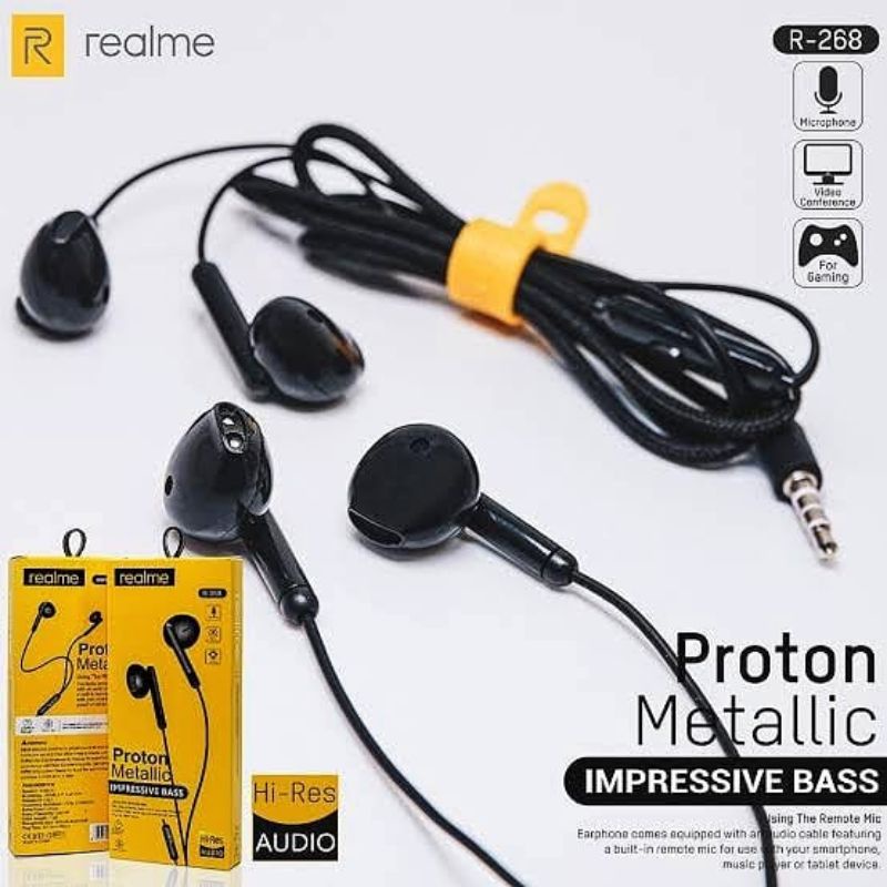 [Q268] Headset Realme Hi-Ress Bass Stereo Earphone Realme 5/5i/ C2/ C3/C12/C20/C21/C25/C17/7i