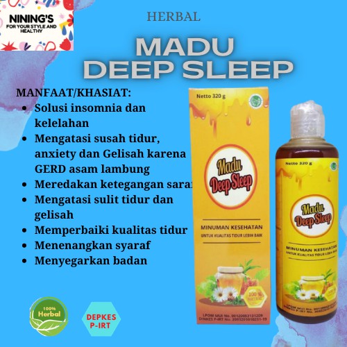 Madu Deep Sleep Original Herbal Insomnia Obat Insomnia Susah Tidur Cair Ampuh 100% original