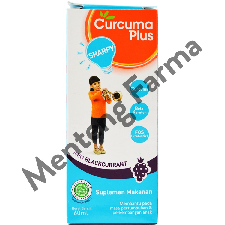 Curcuma Plus Sharpy Rasa Blackcurrant 60 mL - Suplemen Pertumbuhan dan Penambah Nafsu Makan Anak