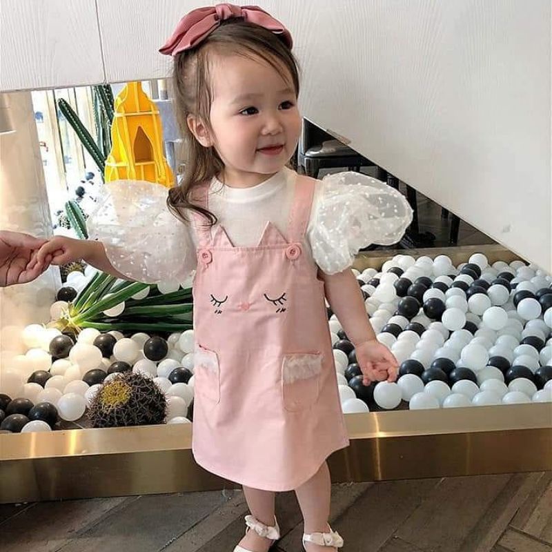 Dress Overall lengan tile balon