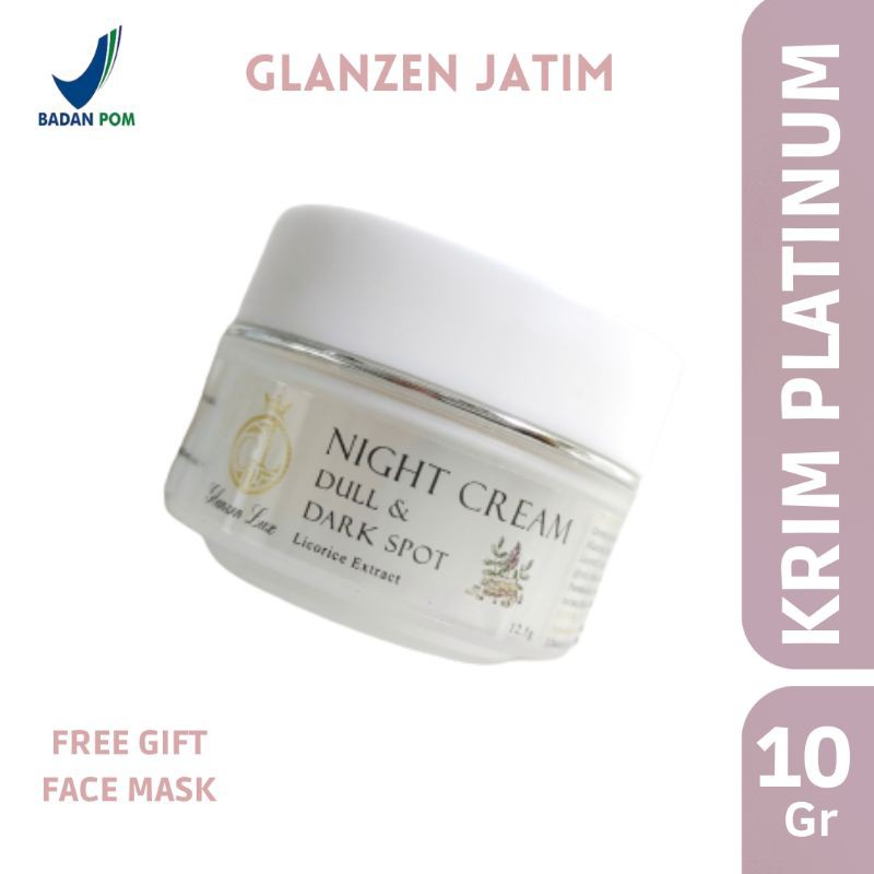 Glanzen Lux Platinum Glowing 10gr Whitening Cream Pelembab Wajah Perawatan Wajah Krim BPOM Krim