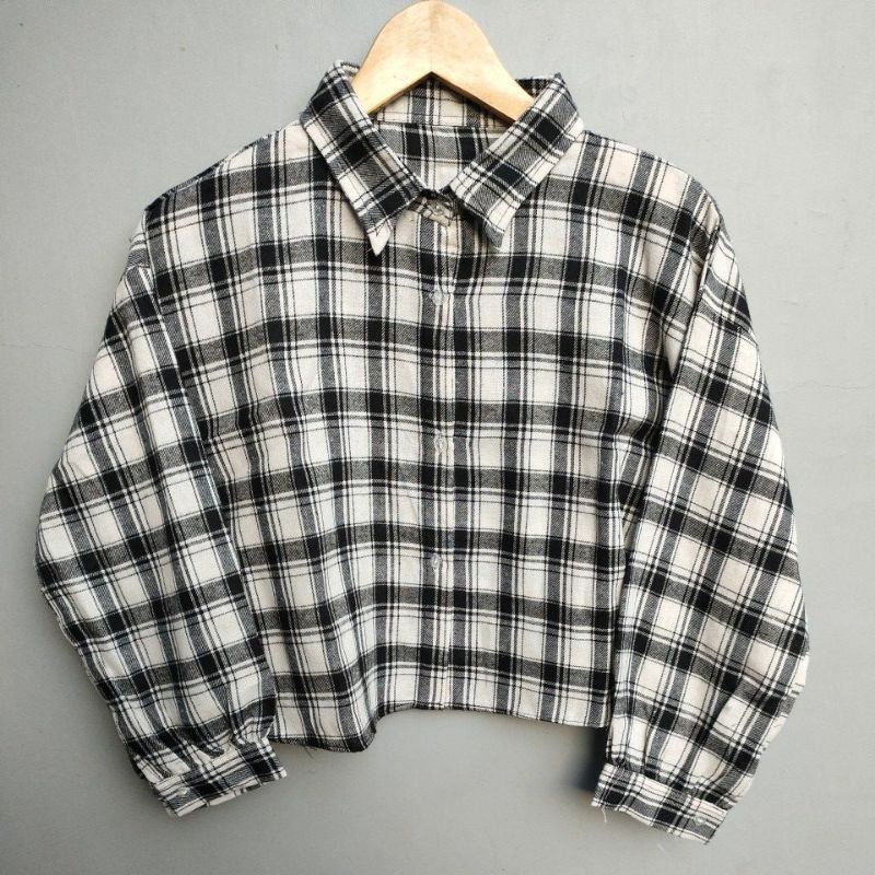 CROP TOP FLANEL / KEMEJA FLANEL WANITA / KEMEJA CROP / KEMEJA WANITA TERBARU-AL:22