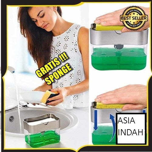 Tempat sabun cuci piring pompa / Sponge Cuci Piring dgn tempat