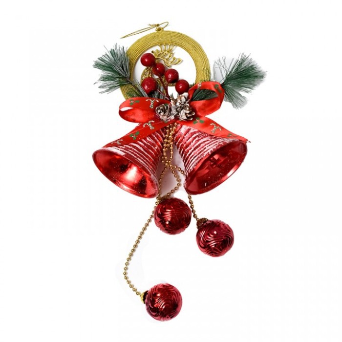 Gantungan Natal Bell Salju Pinus