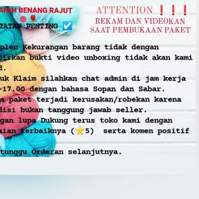 ALRAFAH - BENANG RAJUT POLY KILAP PER PAK