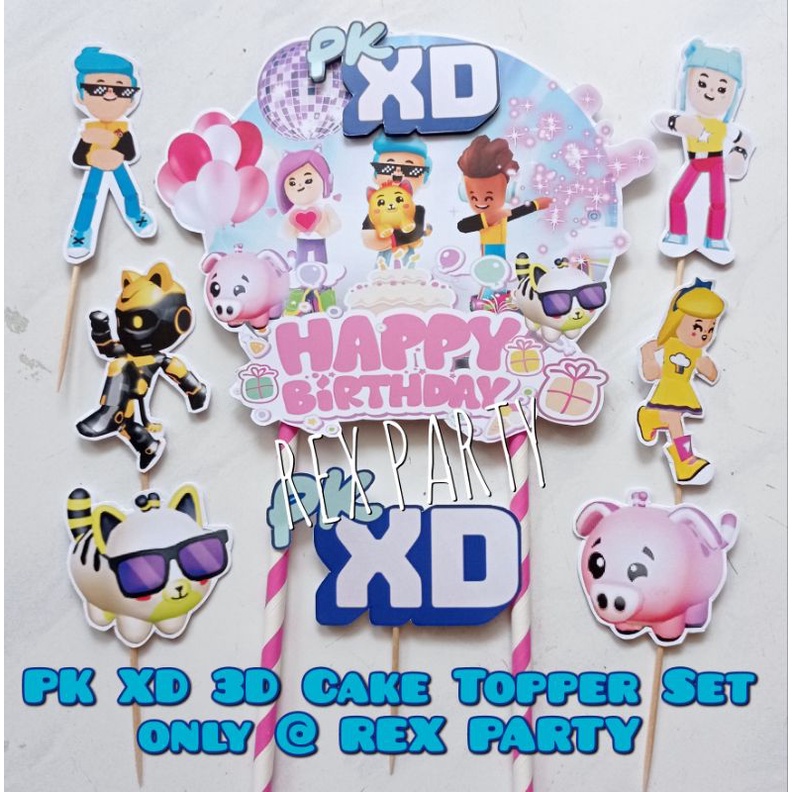 PK XD Cake Topper Set/ Cake Topper PK XD/ Topper Kue 3D Game PK XD/ PK XD