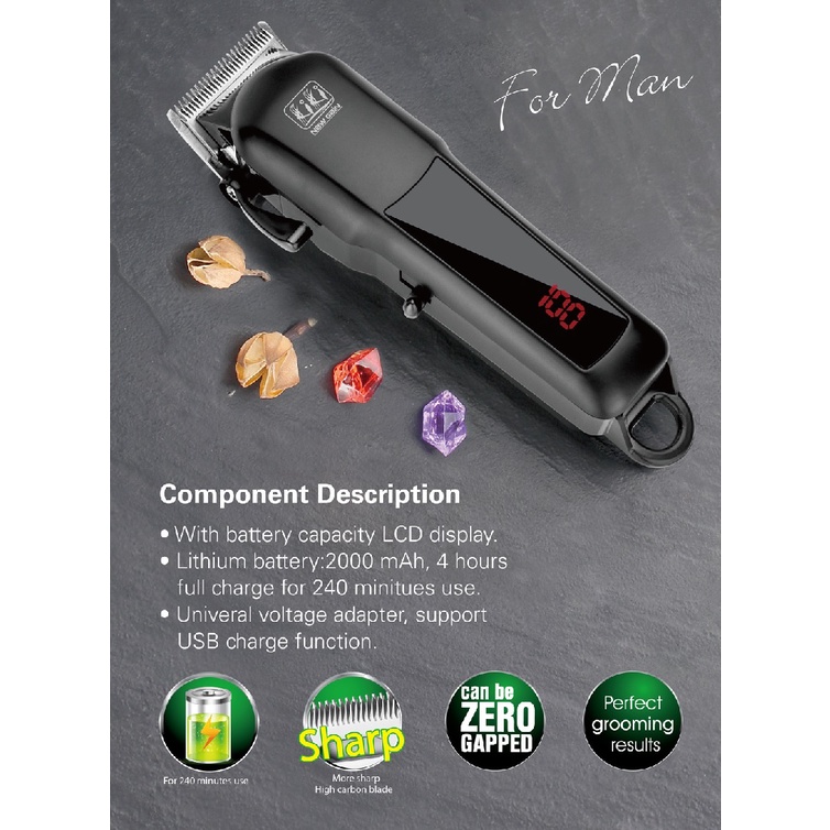 NEW GAIN KIKI NG-888A - Deluxe Rechargeable Hair Clipper Set