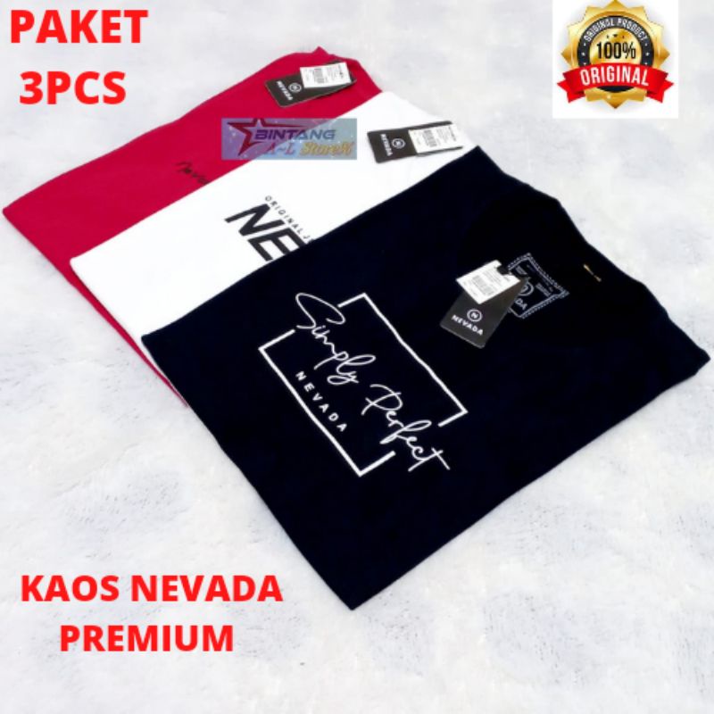 Baju Kaos Pria Distro 3pcs 100k Lengan Pendek Dewasa / Kaos pria distro  / kaos Nevada Keren Murah Berkualitas Premium Tshirt Cowok Cewek / baju nevada distro