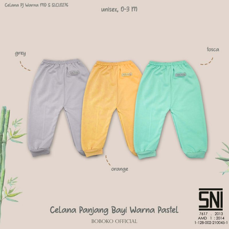 Boboko Celana Panjang Bayi/Cln Pjg Warna