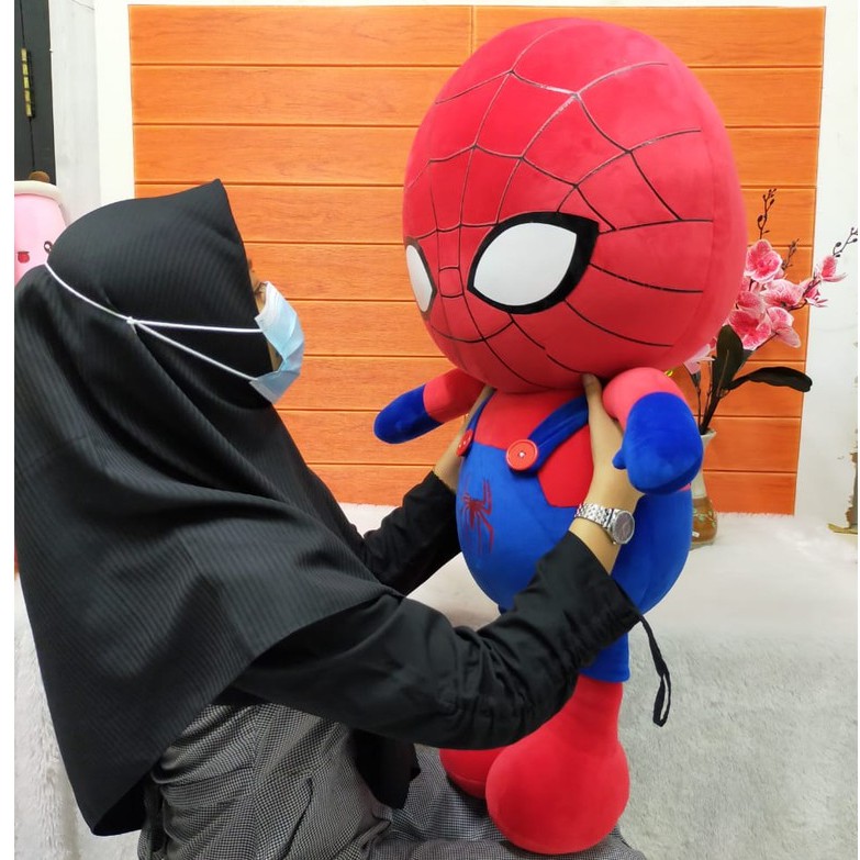 Boneka Spiderman Overall Size 100cm/28&quot;/boneka Roumang Jumbo/boneka Burung Hantu/Boneka Spiderman Jumbo/Boneka Spiderman Besar