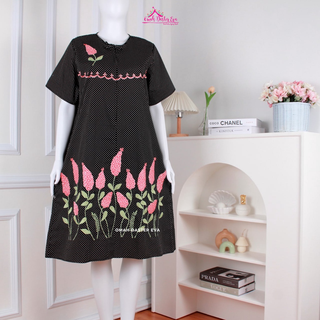 Daster Pendek Hitam Bordir Original Omah Daster Eva Busui Friendly