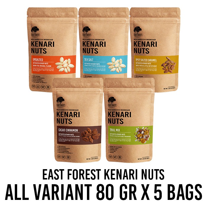 

East Forest Kenari Nuts All Variant Pack 80 Gr - 5 Bags