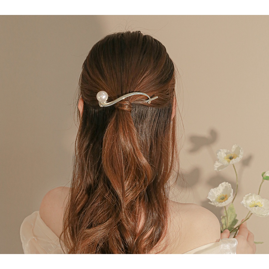 Klip Rambut Ekstensi Hias Mutiara Untuk Wanita