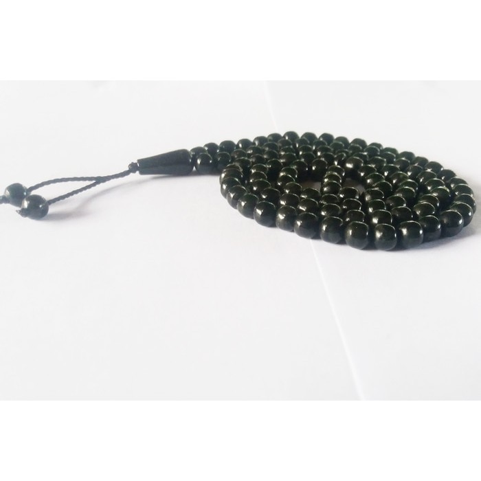 Tasbih 99 Natural Giok Black Jade Aceh Super Terapi Tembus Full