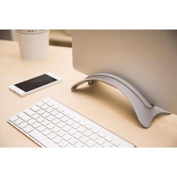 BookArc Stand Bracket Dudukan Pegangan Laptop - Silver