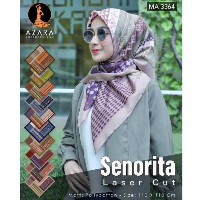SEGI EMPAT MOTIF SENORITA LASER CUT by AZARA