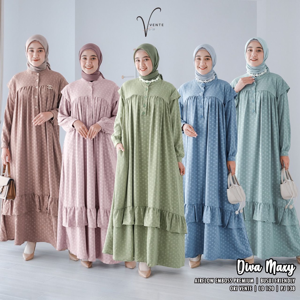 DIVA MAXY BY VENTE DAILY / GAMIS JUMBO / GAMIS POLOS MEWAH