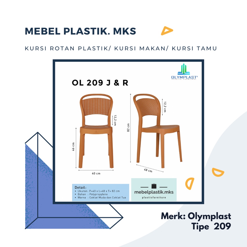 Kursi Tamu/ Kursi Rotan/ Kursi Plastik Olymplast Tipe 209/203 R