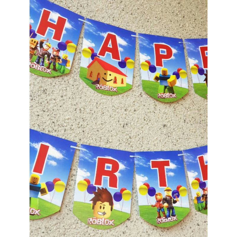 banner flag garland bunting flag ulang tahun karakter roblox ROBLOX ro blox