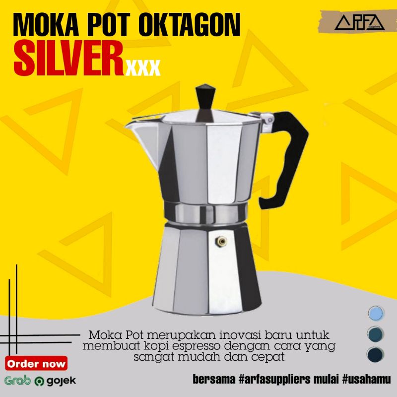 Moka Pot Oktagon Silver  150ml & 300ml