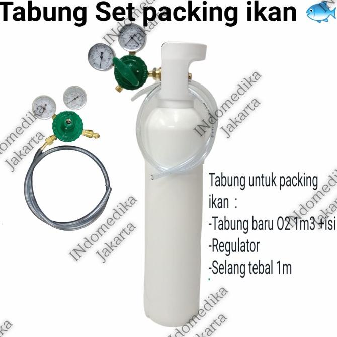 Tabung Oksigen Ikan 1m3 / Tabung Oksigen untuk packing ikan Lengkap