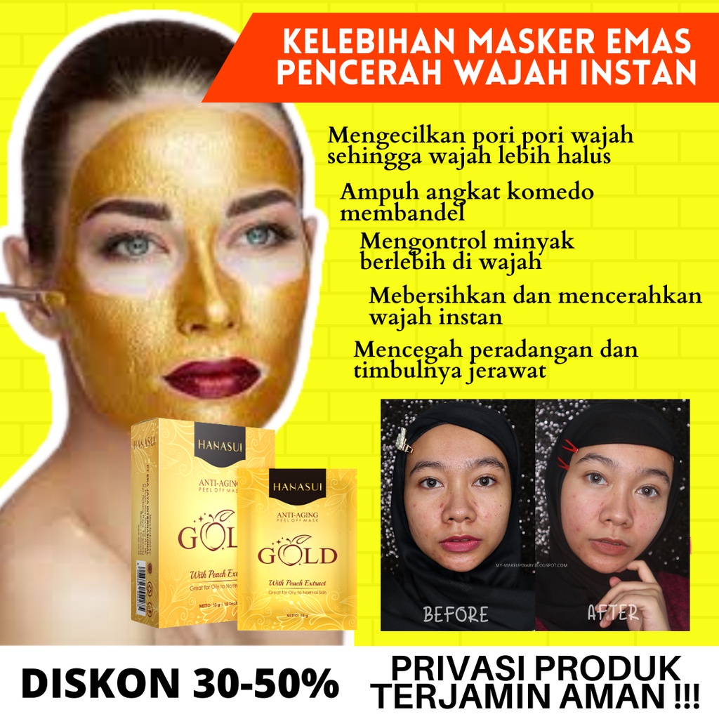 MASKER KOMEDO AMPUH ANGKAT KOMEDO NATURGO MASKER GOLD HANASUI BPOM PERAWATAN WAJAH