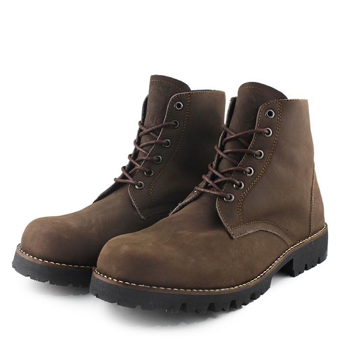 Sauqi Footwear - NEW Gantleman Sepatu Boots Safety Pria Kulit Asli Coklat