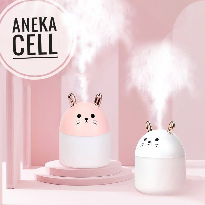 [TAFFWARE] Humidifier Aromatherapy Ultrasonic Pewangi Ruangan Air Diffuser Aroma Terapi Purifier Oil Nano Spray-Cute Rabbit Putih