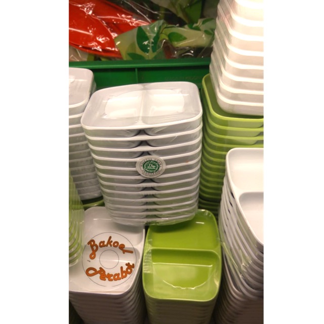 [3Pcs] P2 Piring sambal sekat Melamin Golden dragon/Hitam,Putih,Merah,Hijau,Orange/Free bubble