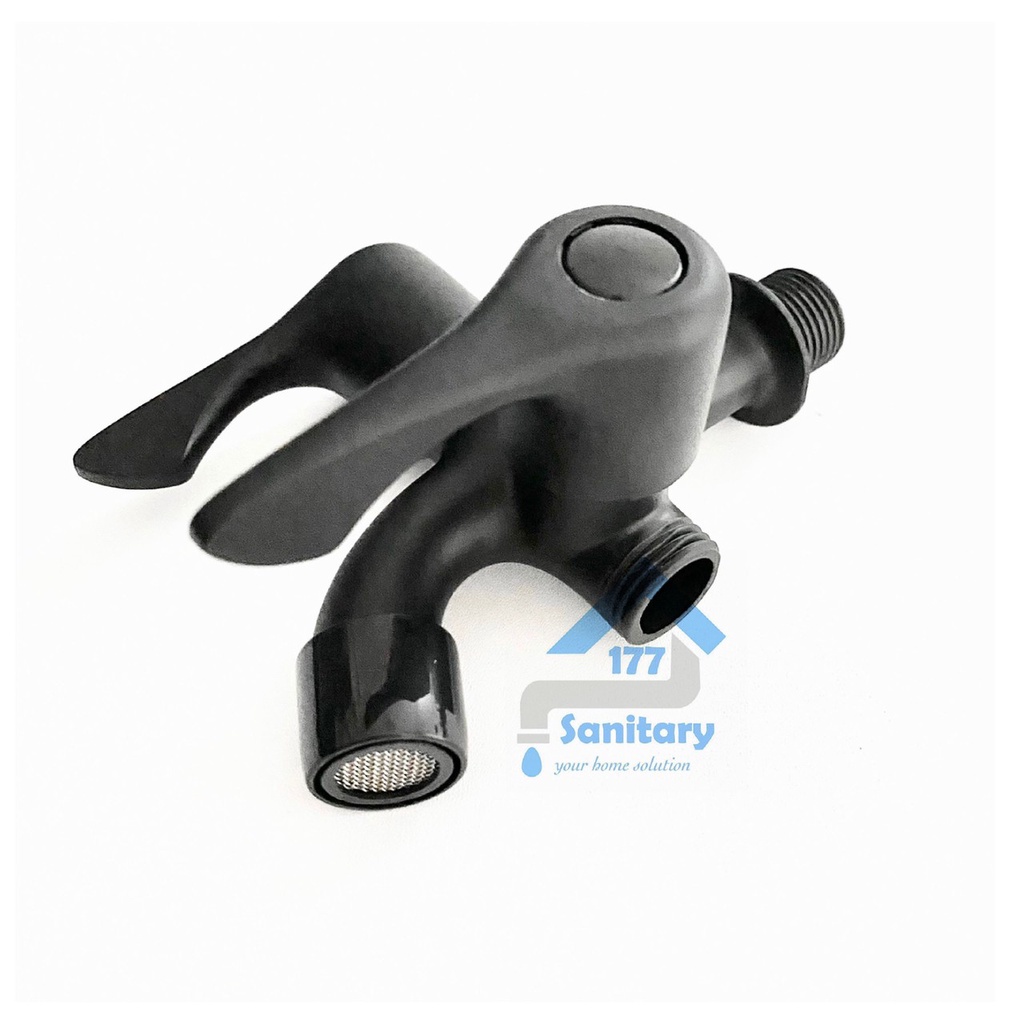 Keran air shower CABANG HITAM 6032A-Kran Air Sower double dua two way faucet stainless bak kamar mandi bathroom /