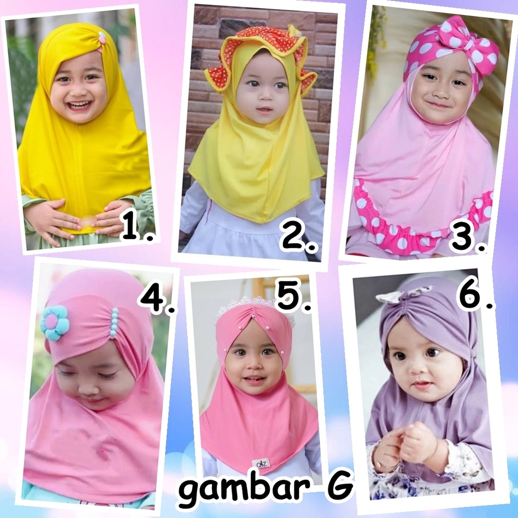 (0-3 tahun) kerudung anak bayi katalog / jilbab bayi / hijab lucu-G