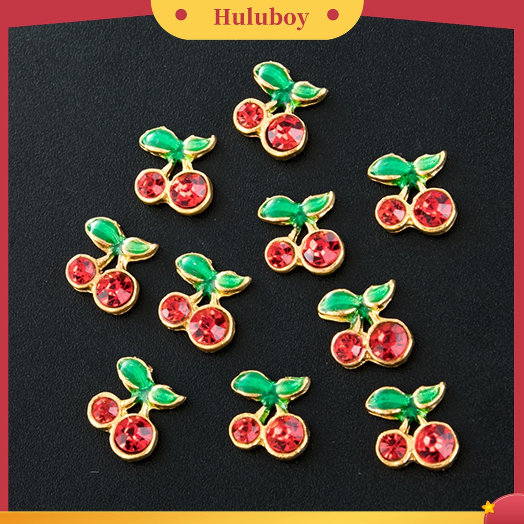 Huluboy Huluboy♡ 10 Pcs Berlian Imitasi Bentuk Cherry Untuk Nail Art