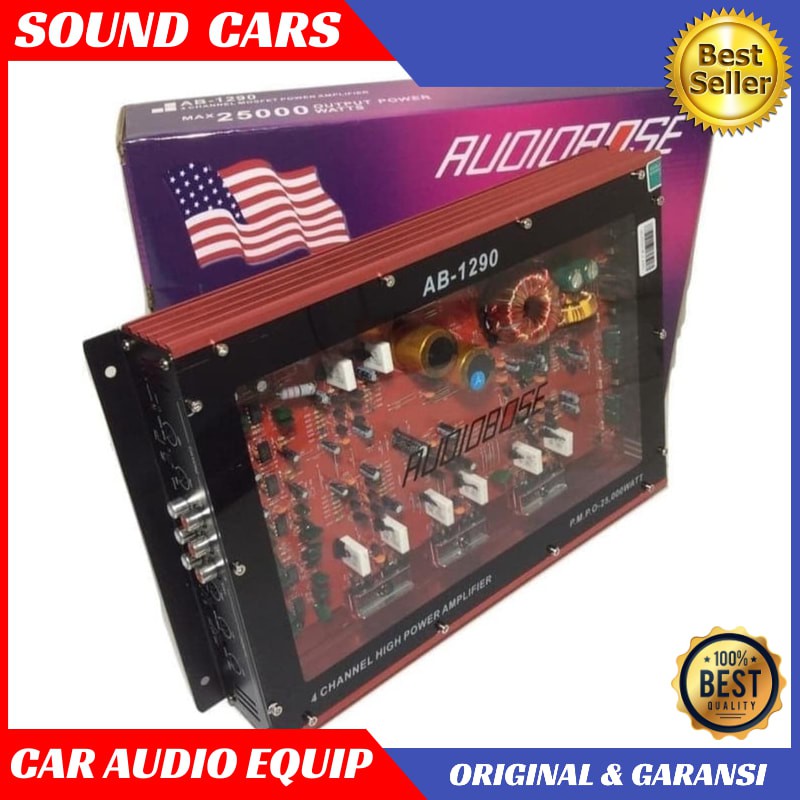 Power 4 Ch AUDIOBOSE AB-1290 Amplifier AUDIOBOSE Power Mobil Amplifier Best Quality Garansi