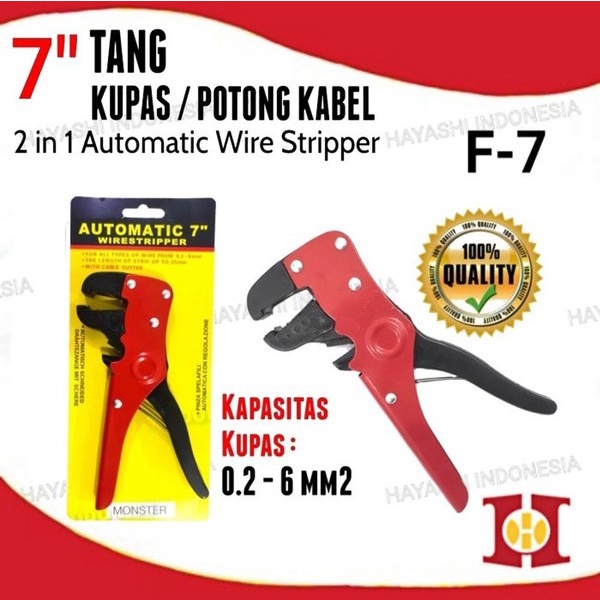 Tang Kupas Potong Kabel Model F 2 in 1 Automatic Wire Stripper