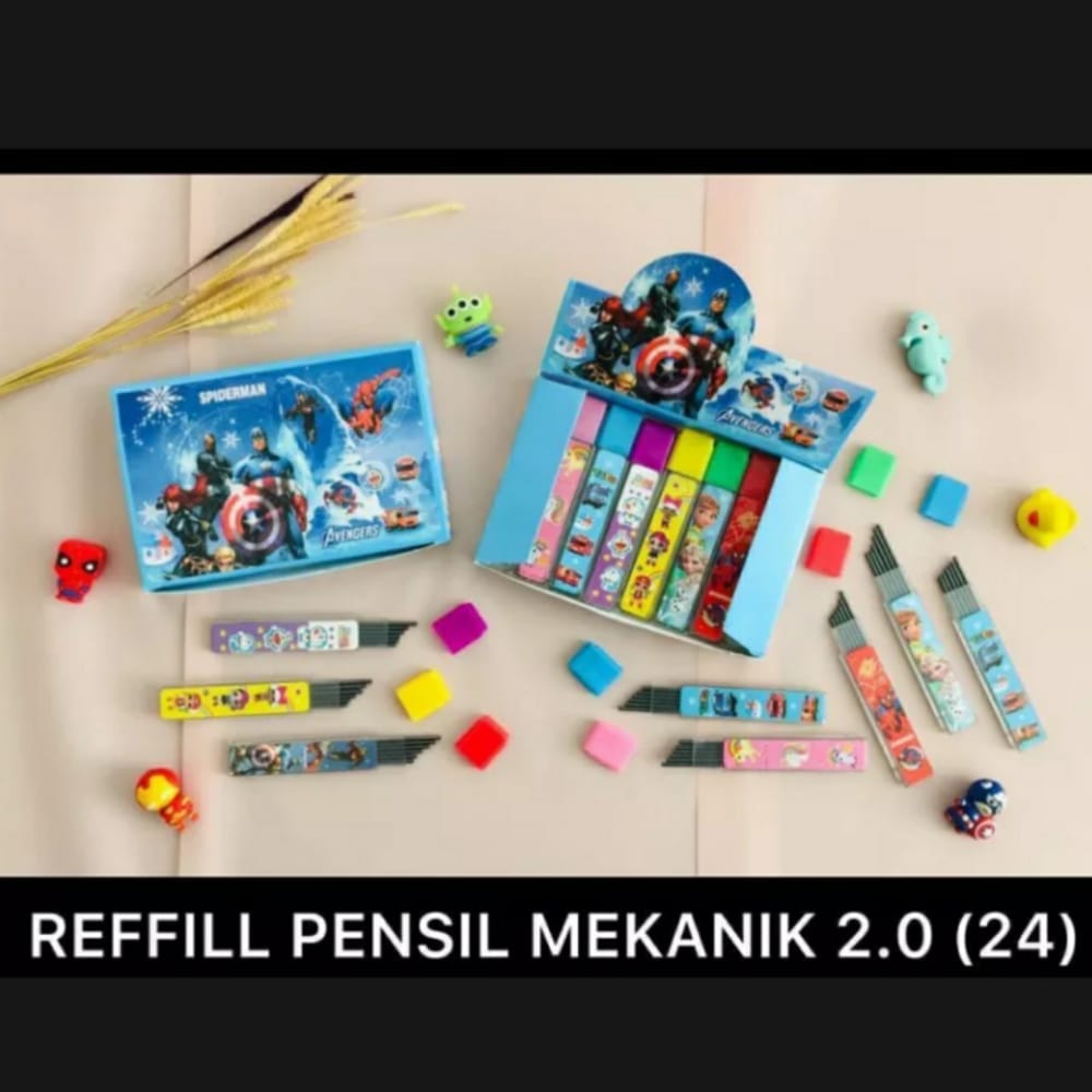 

REFILL PENSIL MEKANIK 2,0 KARAKTER KARTUN 1 PCS ISI 6 PENSIL