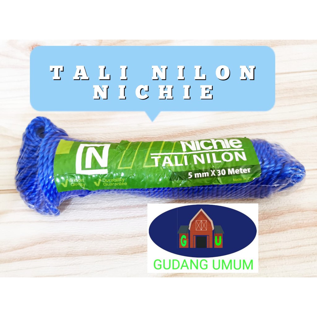 

Tali Tambang Nilon 5 mm x 30 meter Biru NICHIE- Tali Tambang Serbaguna