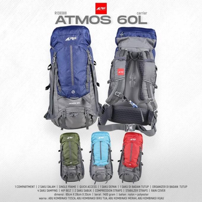 Tas Keril Carrier Rei Atmos 60L Arei Tas Punggung Gunung Outdoor Ori