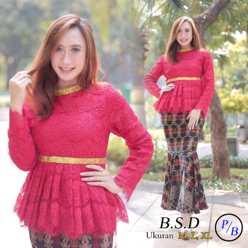 Setelan Kebaya Brukat Peplum BSD Rok Mermaid