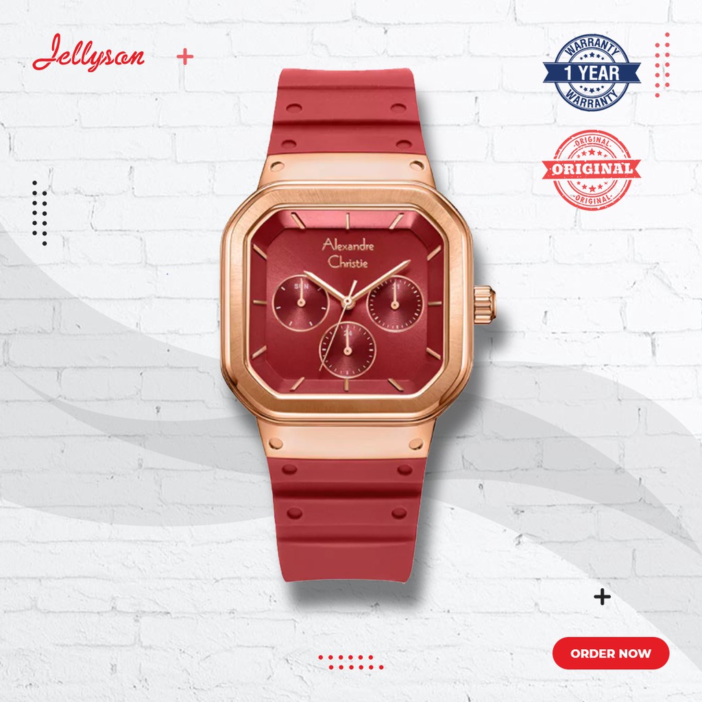 Jam Tangan Alexandre Christie AC 2811 Merah Rosegold Wanita