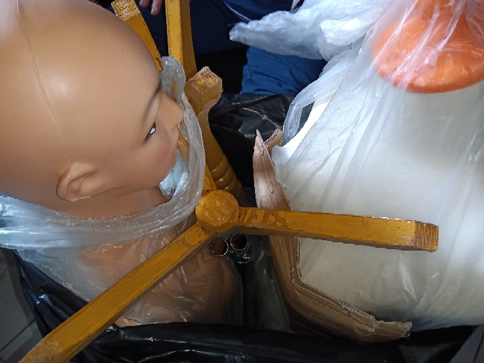 Patung / Manekin Torso Kepala Dewasa + Kaki Kayu / Besi