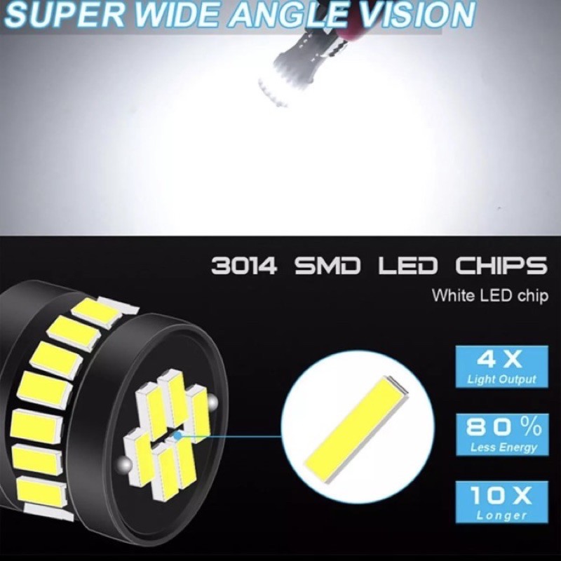 Lampu Led Mobil Motor T10 W5W Chip 3014 - 24 Mata Canbus Super Bright