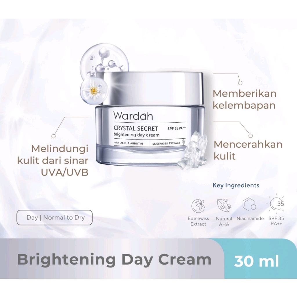 ❤️GROSIR❤️  Wardah Crystal Secret Brightening Cream 30gr