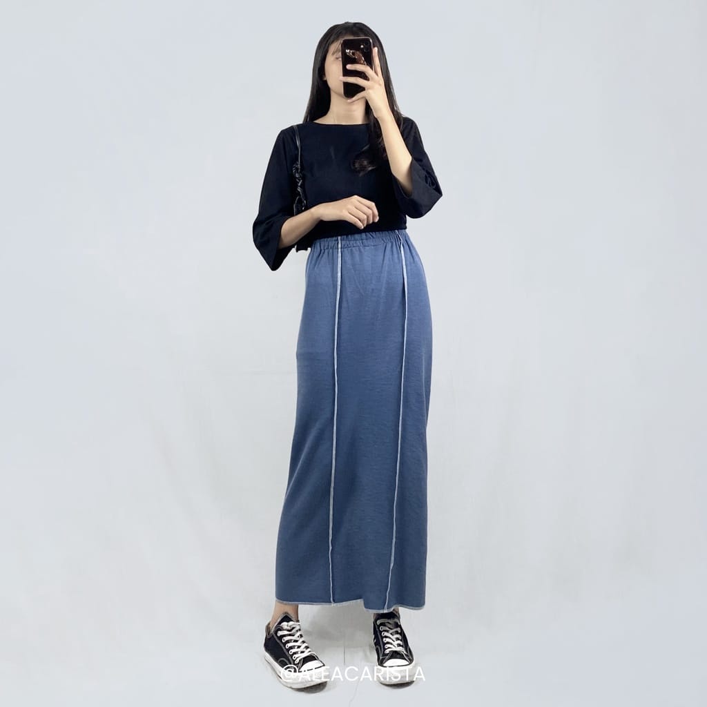 BEFAST - ZEC OOTD Wanita Rok SAYAKA / Nancy Rok Skirt RIB PREMIUM / Rok Span Wanita / Rok Keluaran Terbaru 2022 / OOTD Wanita Remaja Kekinian / Rok Maxy Polos