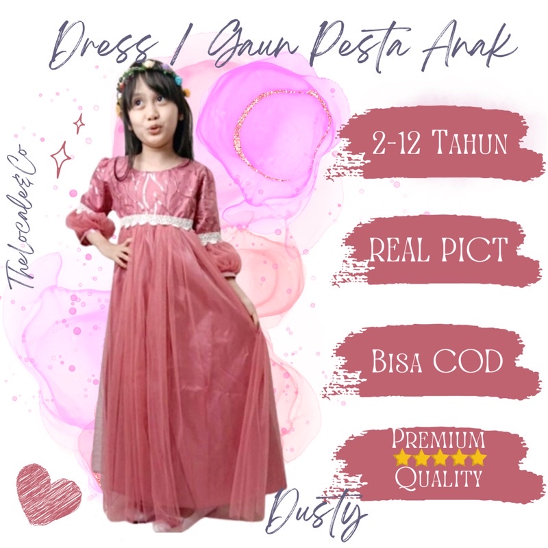 baju pesta muslim anak FREE HIJAB