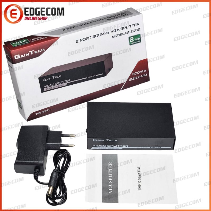 GAINTECH VGA SPLITTER 2 Port 200MHz GT-2002