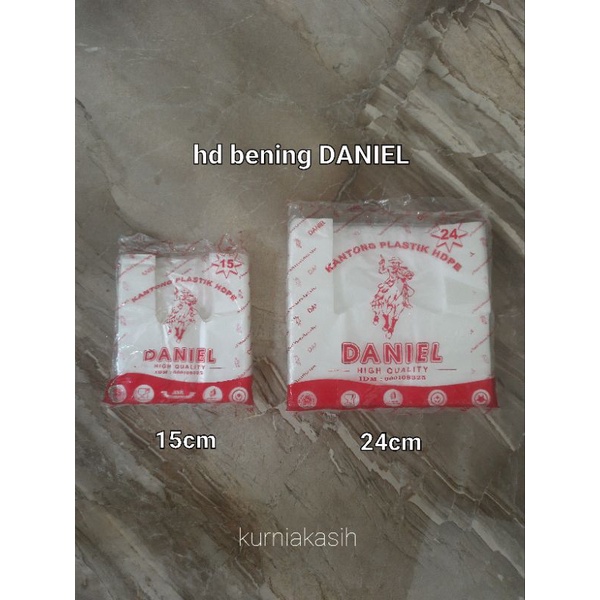hd kantong kresek bening putih transparan DANIEL 300gr uk.15 24 cm