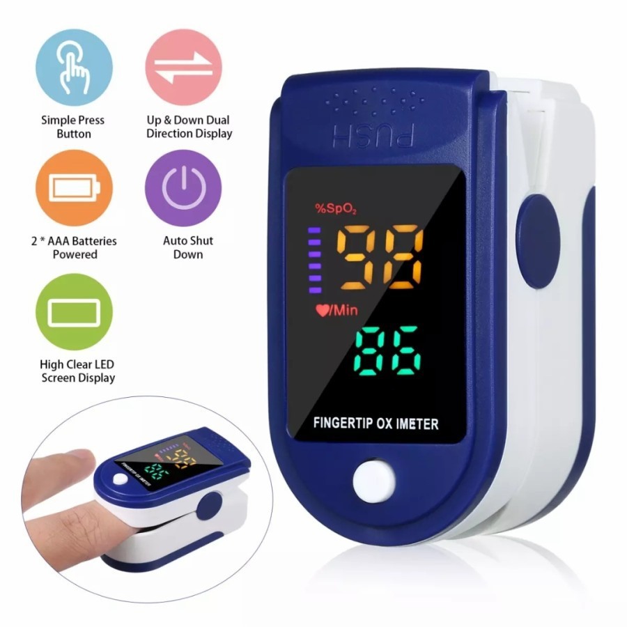 Fingertip Pulse Oximeter LK87 Oxymeter Monitor LED "FREE Baterai"